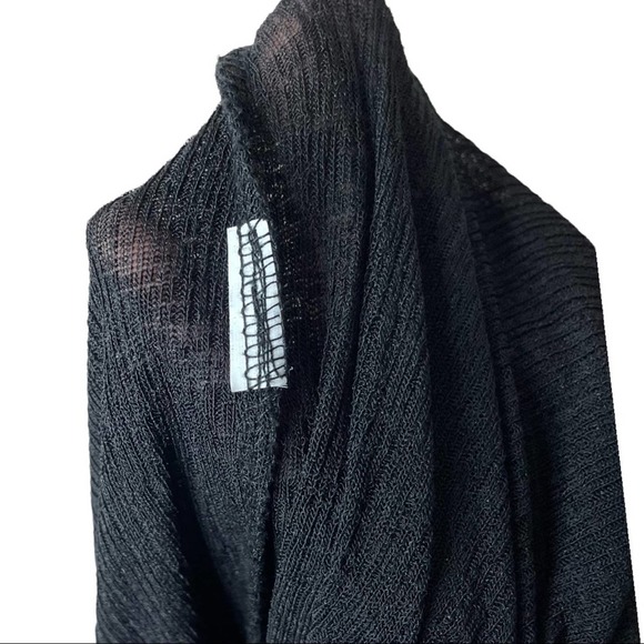 Zara Soft knit semi Sheer pull on wide leg black pants size XL extra large VGUC - Picture 3 of 16